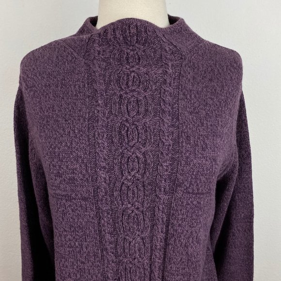 Dockers Soft Purple Womens Sweater Pullover 3/4 Sleeve Ramie/Cot Mock Collar Lg - Picture 2 of 8